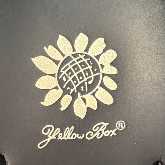 Yellow Box Black Sandals with Rhinestones - Picture 2 of 4